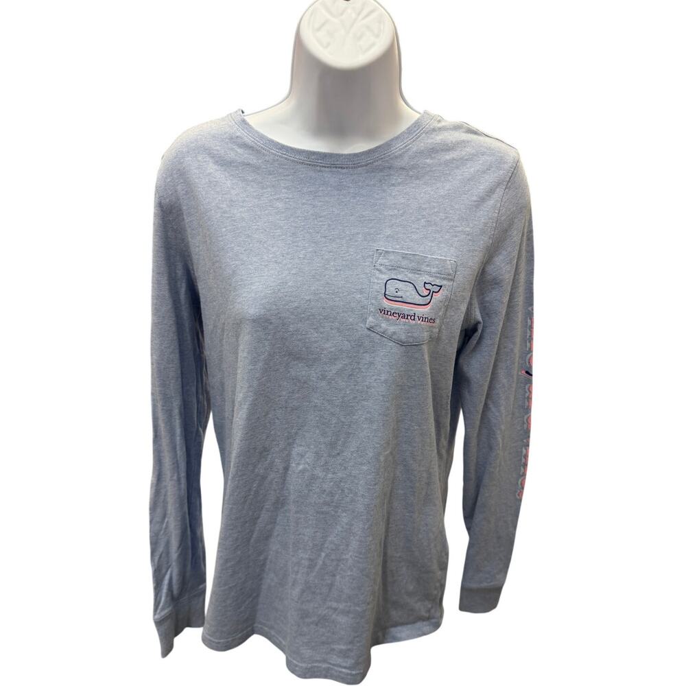 Vineyard Vines Unisex adult S Happy Holidays Gray Long Sleeve T-shirt